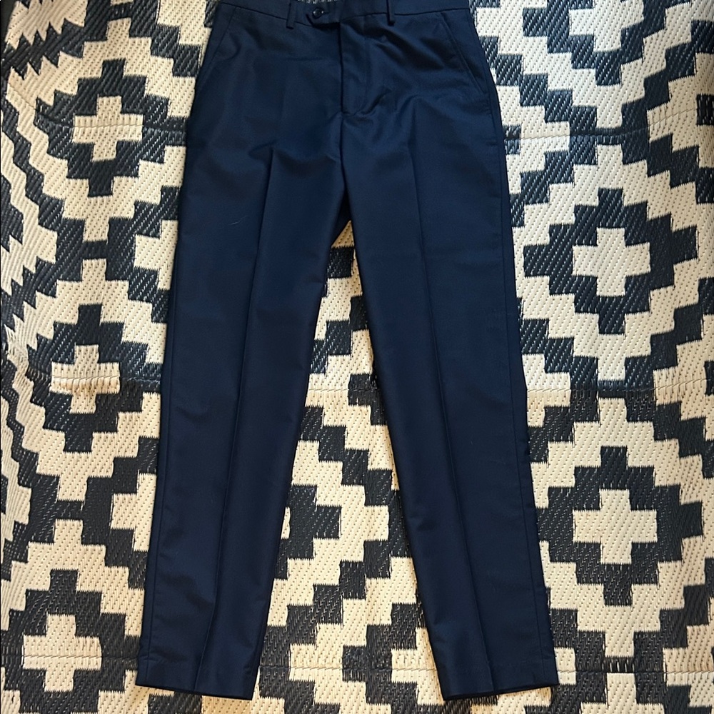 Youth Sz L Custom Slim Fit Black Label Navy Blue Suit - Picture 4 of 5